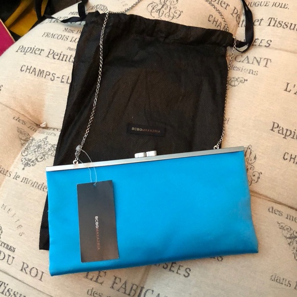 BCBGMaxAzria Handbags - NWT BCBGMAXAZRIA blue clutch